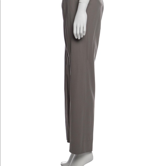 Giorgio Armani Straight Leg Pants Cropped with High rise Slit Pocket Grey 6 IT42 - Picture 4 of 7